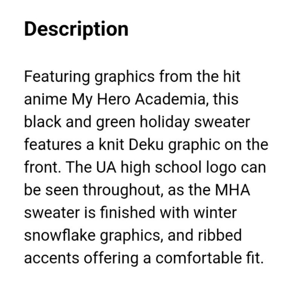 My Hero Academia - Plus Ultra Deku Izuku Midoriya Ugly Christmas Sweater Size Sm - Picture 7 of 8
